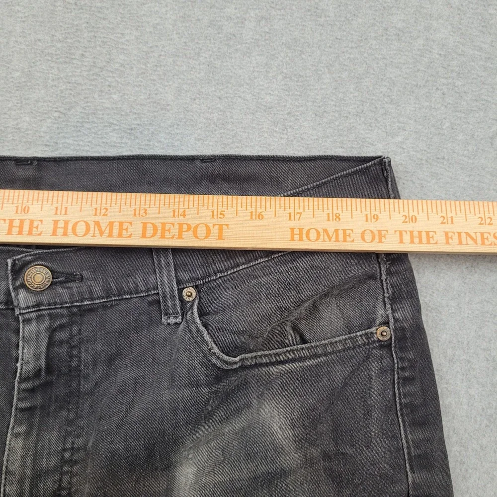 Levi's 505 Regular‎ Fit Jeans Mens 40x32 Black Distressed Straight Leg Denim